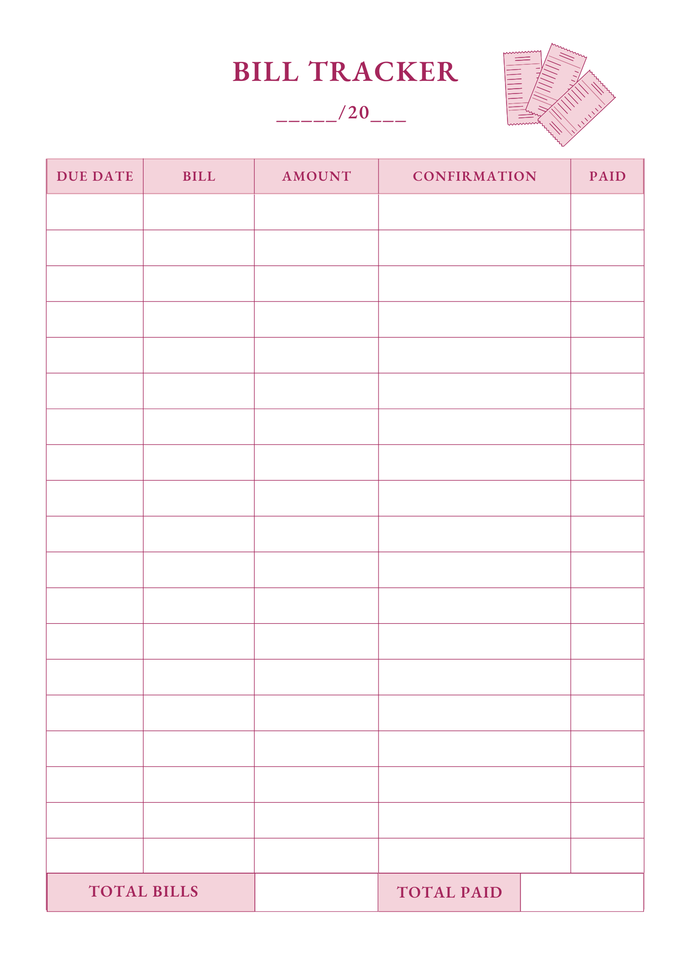 Bills tracker