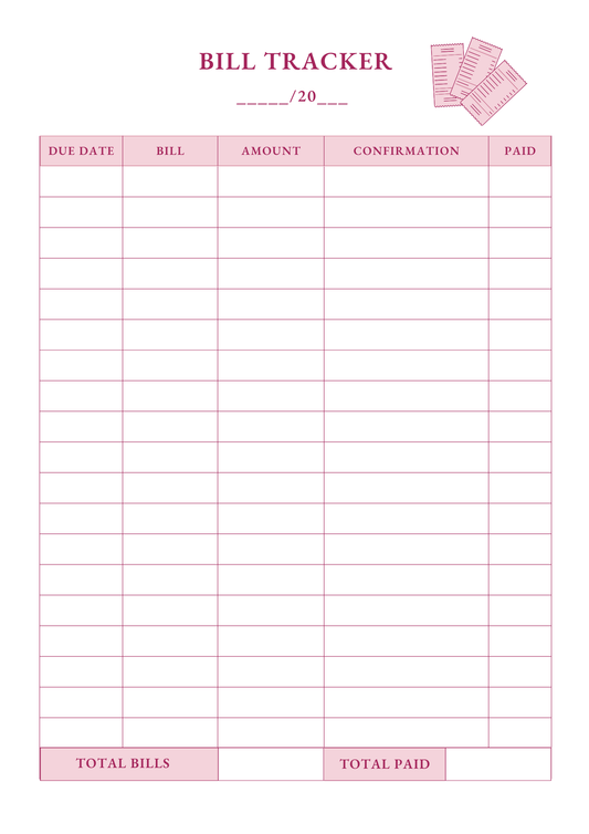Bills tracker