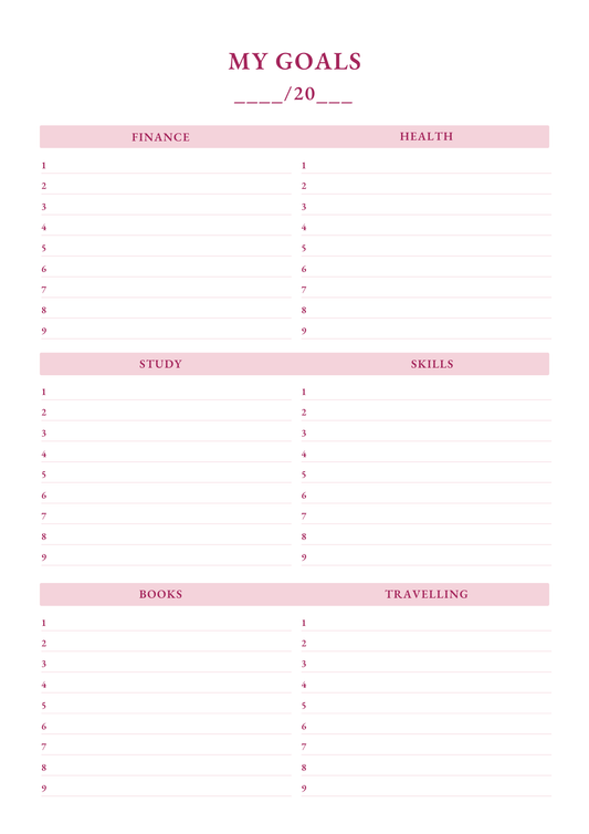 Goals List